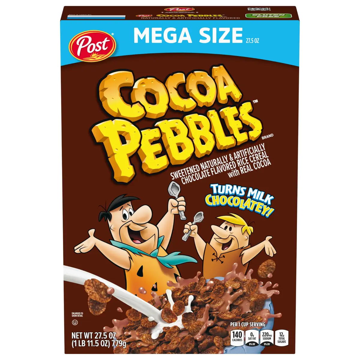 Pebbles Cocoa Chocolate Breakfast Cereal Gluten Free 780g (27.5 oz) | Rich Chocolate Flavor - main product image