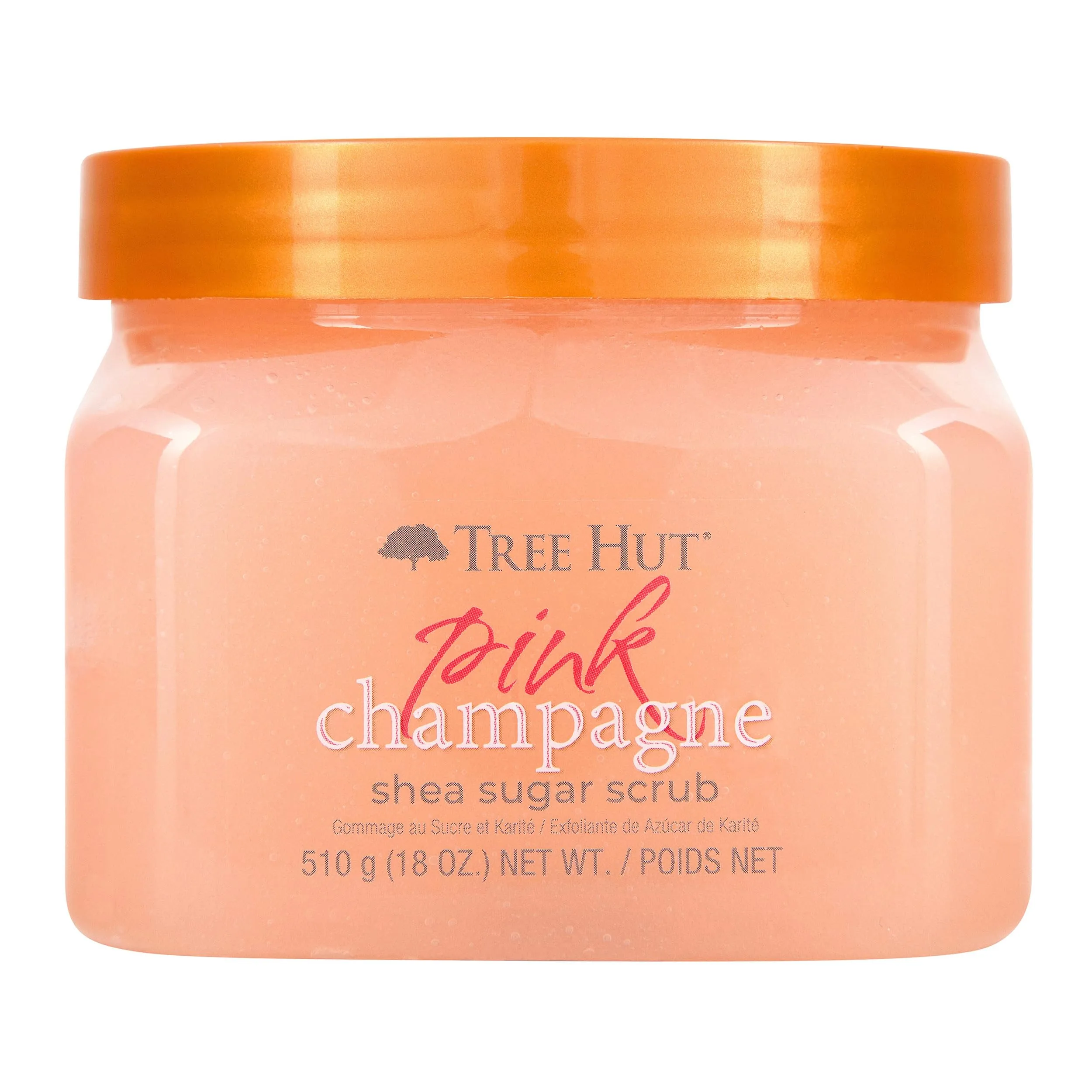 Tree Hut Pink Champagne Body Scrub with Shea Butter, 18 Oz | Exfoliating & Hydrating Sugar Scrub - main product image