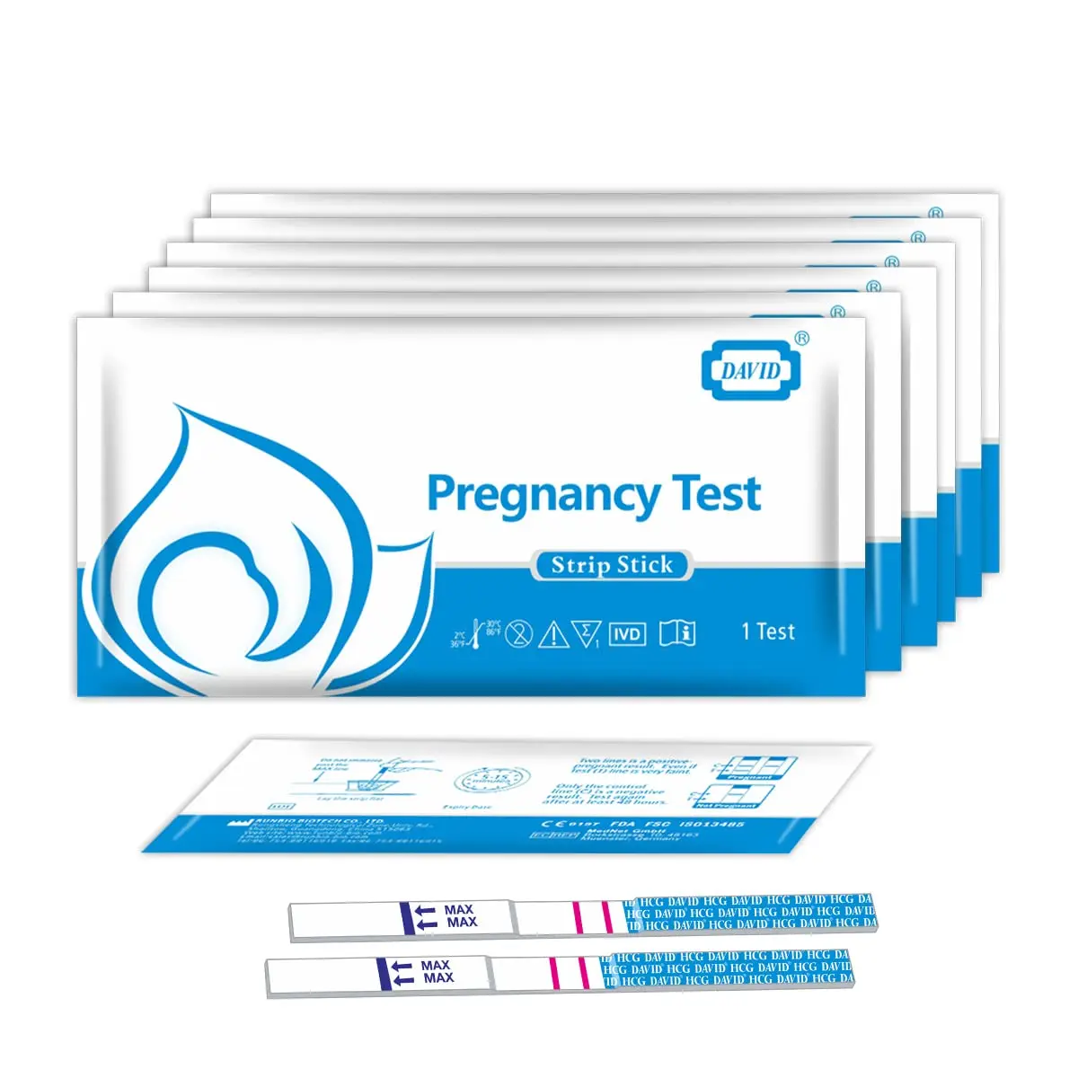 DAVID Pregnancy Test Strips, HCG Urine Test Kit, 10 Count | Early Detection & Accurate Results - view 5