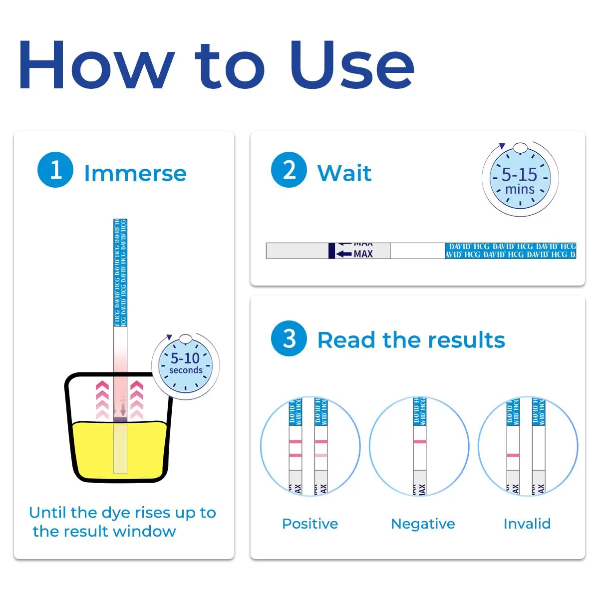 DAVID Pregnancy Test Strips, HCG Urine Test Kit, 10 Count | Early Detection & Accurate Results - view 2