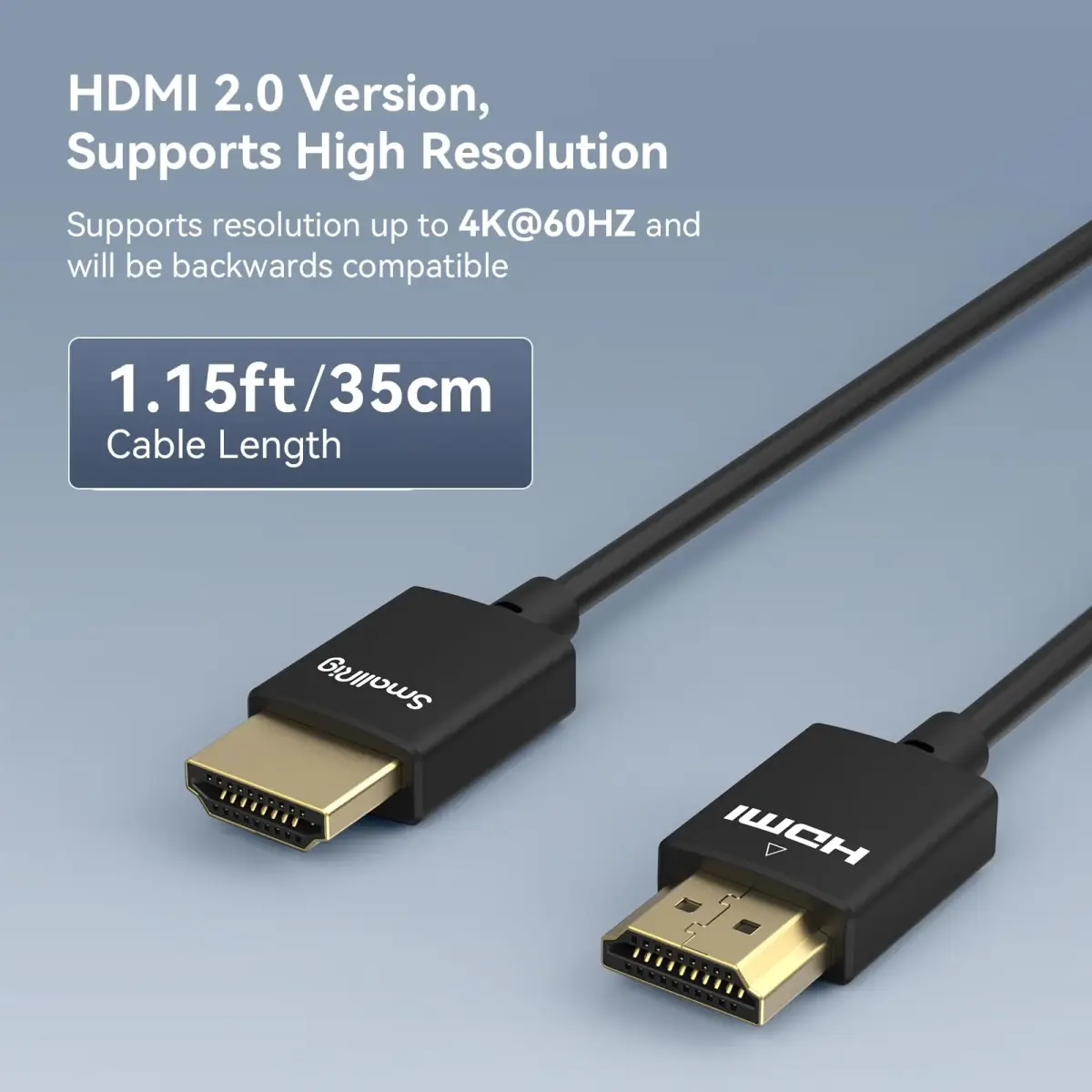 SMALLRIG Ultra-Slim HDMI Cable 35cm (1.15ft) | 4K@60Hz HDMI 2.0 Cord for Cameras, Monitors, Gimbals - view 3