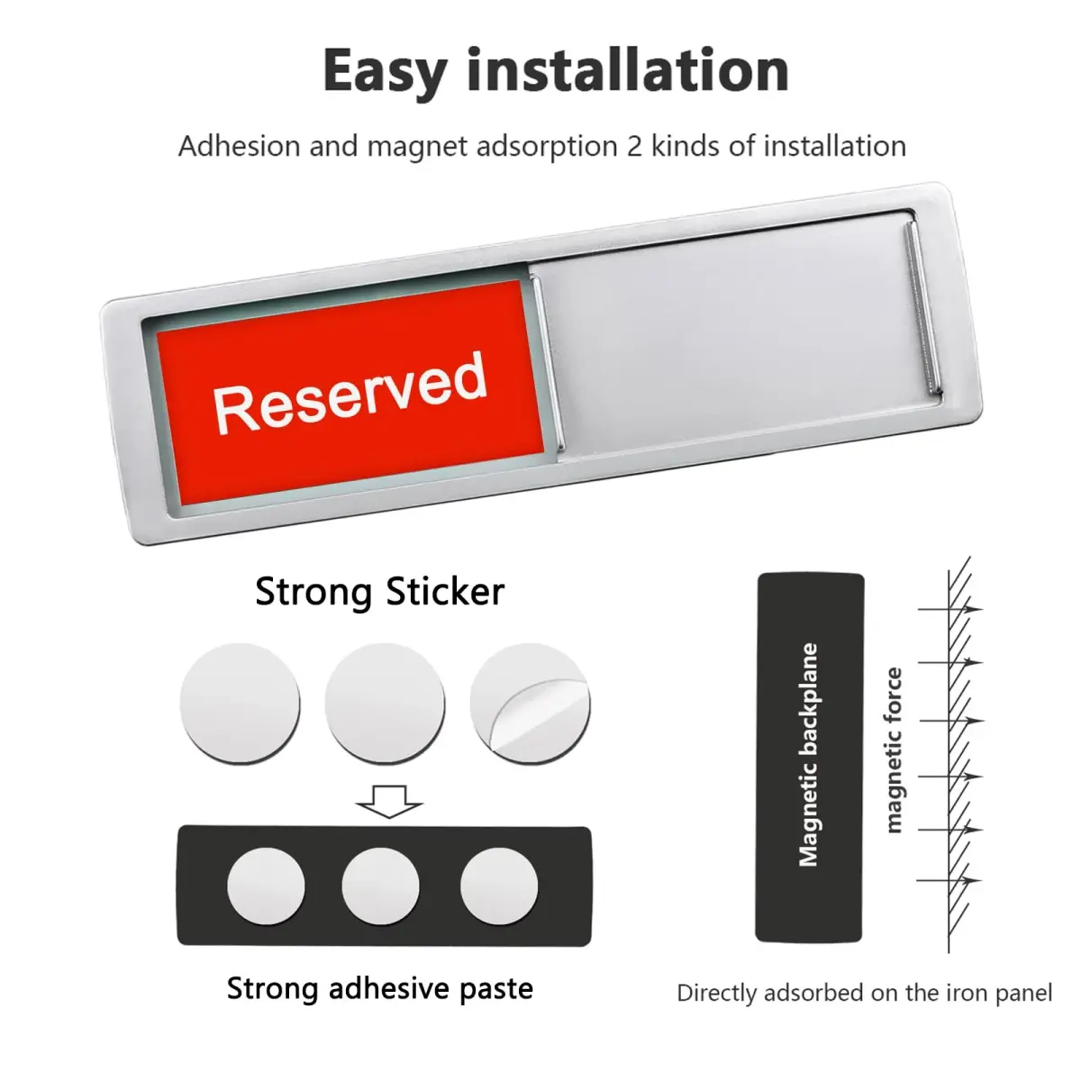 LoYinLo Black Do Not Disturb Sign - Clear Privacy Indicator for Offices and Homes - view 2