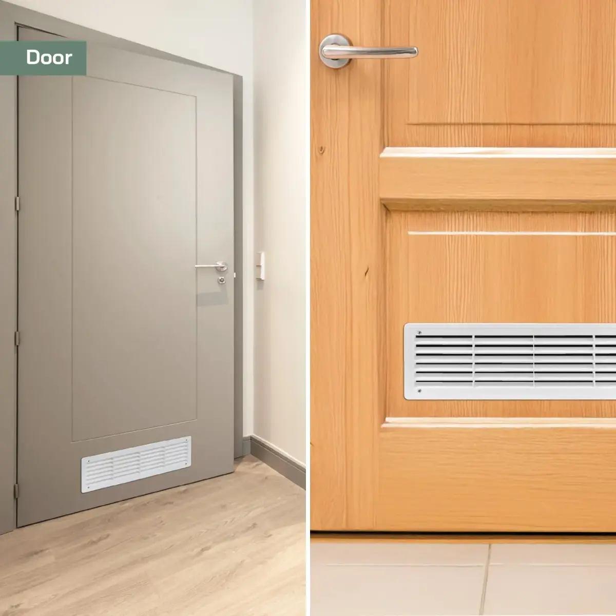 Vent Systems White Plastic Door Air Vent Cover Grill 45cm (18" x 5") | Improves Airflow Between Rooms - view 6