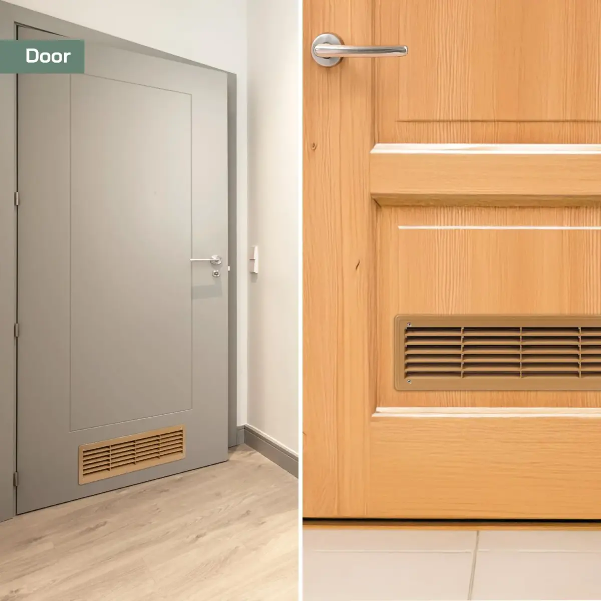 Vent Systems 18" x 5" Plastic Wood Color Door Air Vent Cover | 46cm x 13.5cm Louvered Register Grille for Interior Doors - view 6