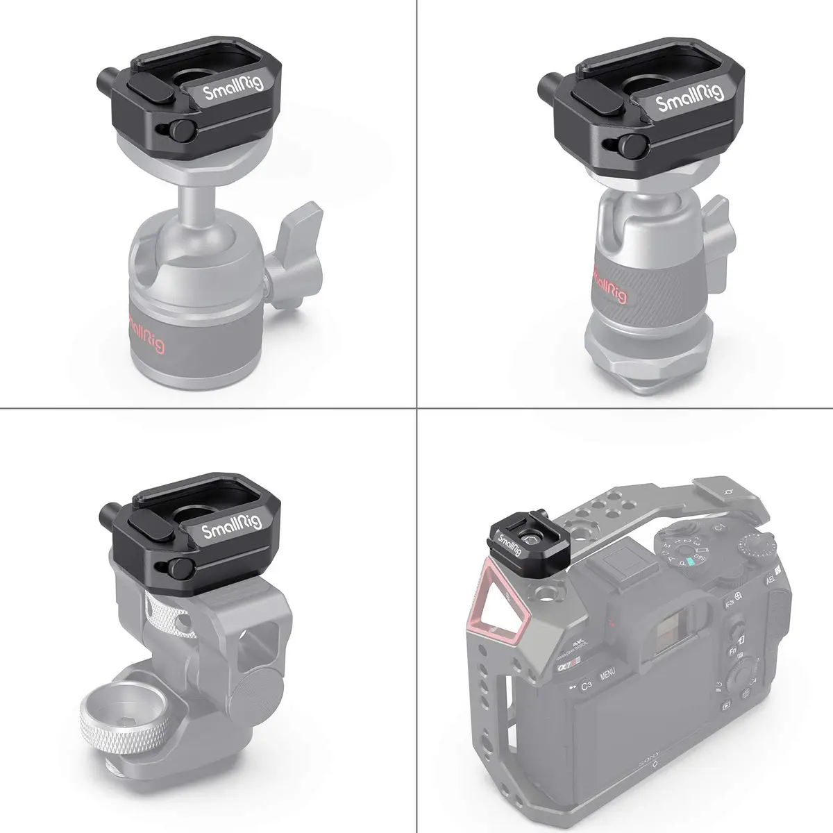 SmallRig Cold Shoe Mount with Safety Release - 2797 | Compact Aluminum Accessory Mount - view 2