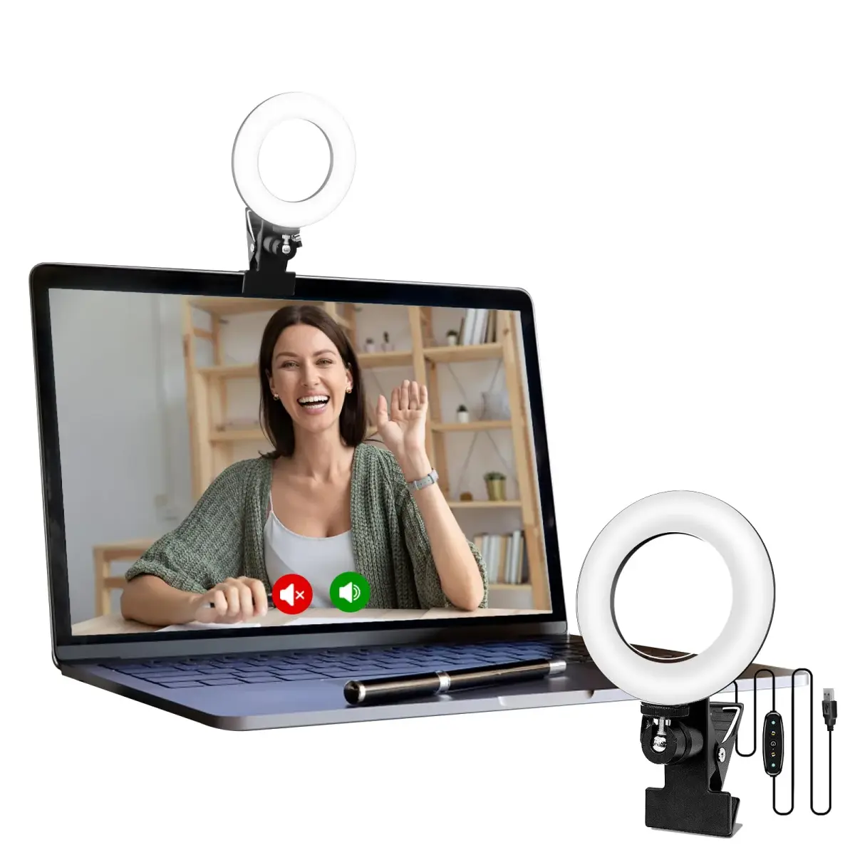 Cyezcor Video Conference Lighting Kit with Monitor Clip | 3200K-6800K Adjustable Light | 10W Brightness - view 8