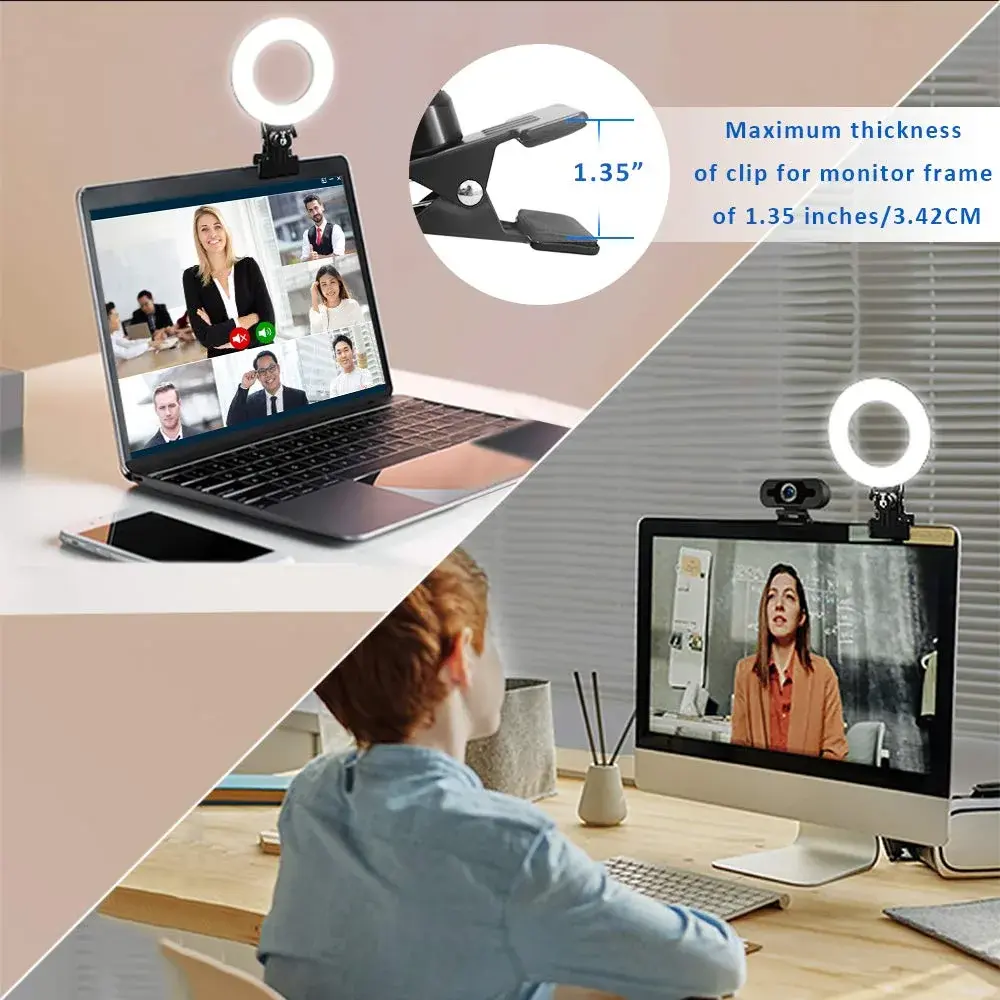 Cyezcor Video Conference Lighting Kit with Monitor Clip | 3200K-6800K Adjustable Light | 10W Brightness - view 4
