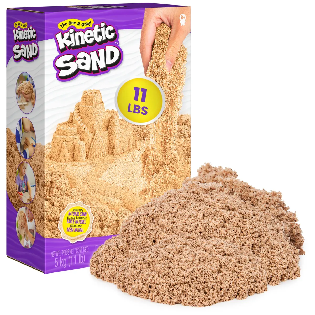 Kinetic Sand 5kg (11lb) Natural Brown Bulk Play Sand | Sensory Toy for Kids Ages 3+ - main product image