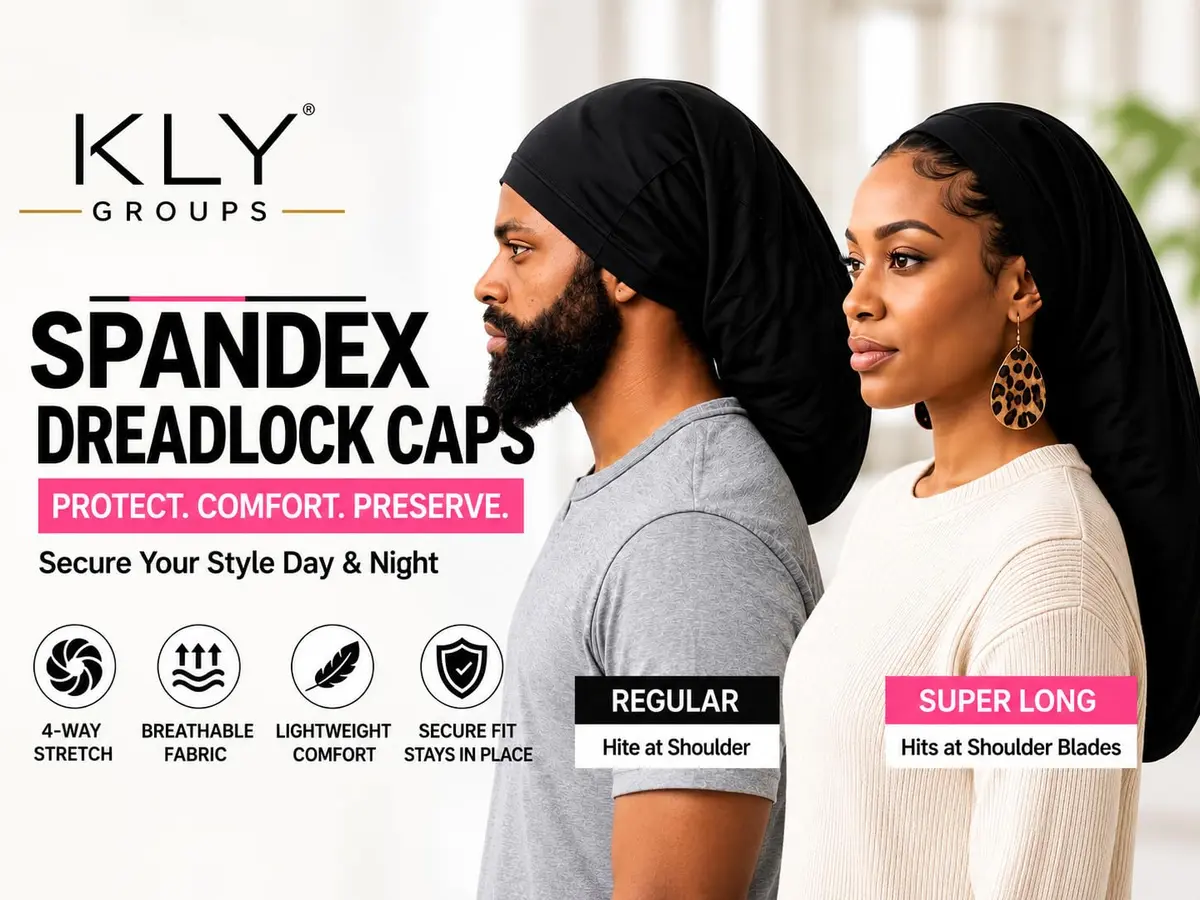 KLY Groups Loc Cap 2 Pack, Regular Spandex Dread Cap for Dreadlocks | Snug Fit for Shoulder-Length Locs, Starter Locs, Braids & Twists - view 2