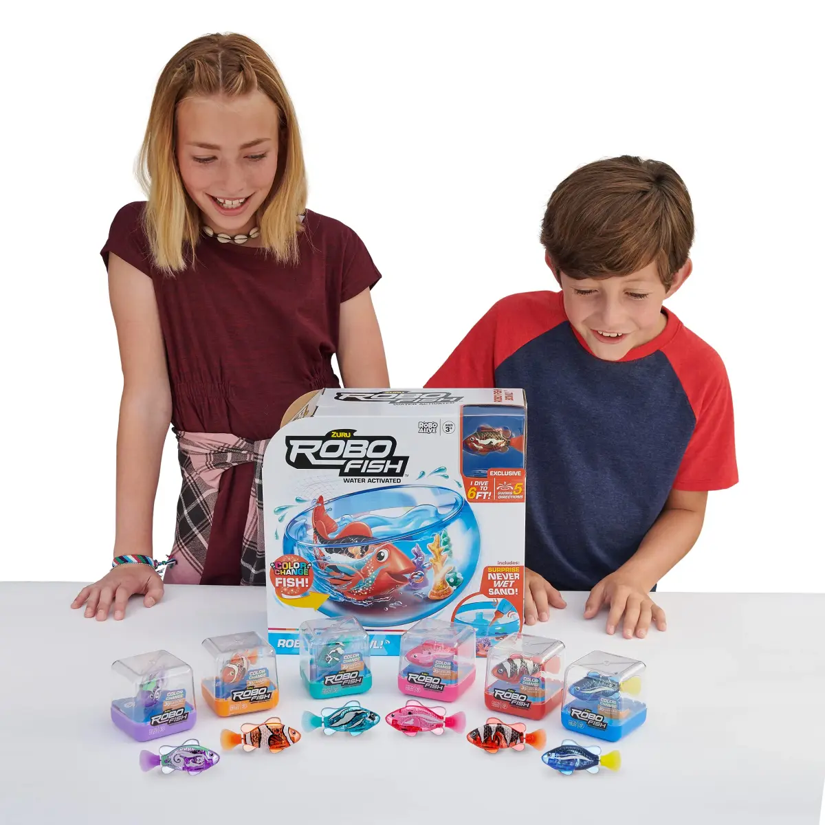 Robo Alive Robo Fish Robotic Swimming Fish 2 Pack (Blue + Red) | Water Activated Color Change Toy - view 7
