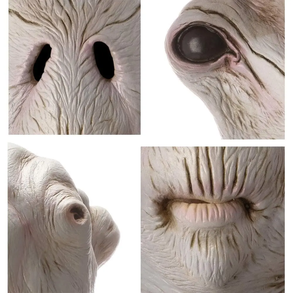 AQKILO Alien Mask Full Head Costume for Halloween & Sci-Fi Events | Adult Unisex Gray Latex Mask - view 6