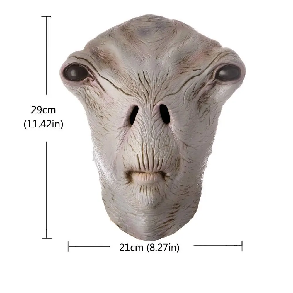 AQKILO Alien Mask Full Head Costume for Halloween & Sci-Fi Events | Adult Unisex Gray Latex Mask - view 7