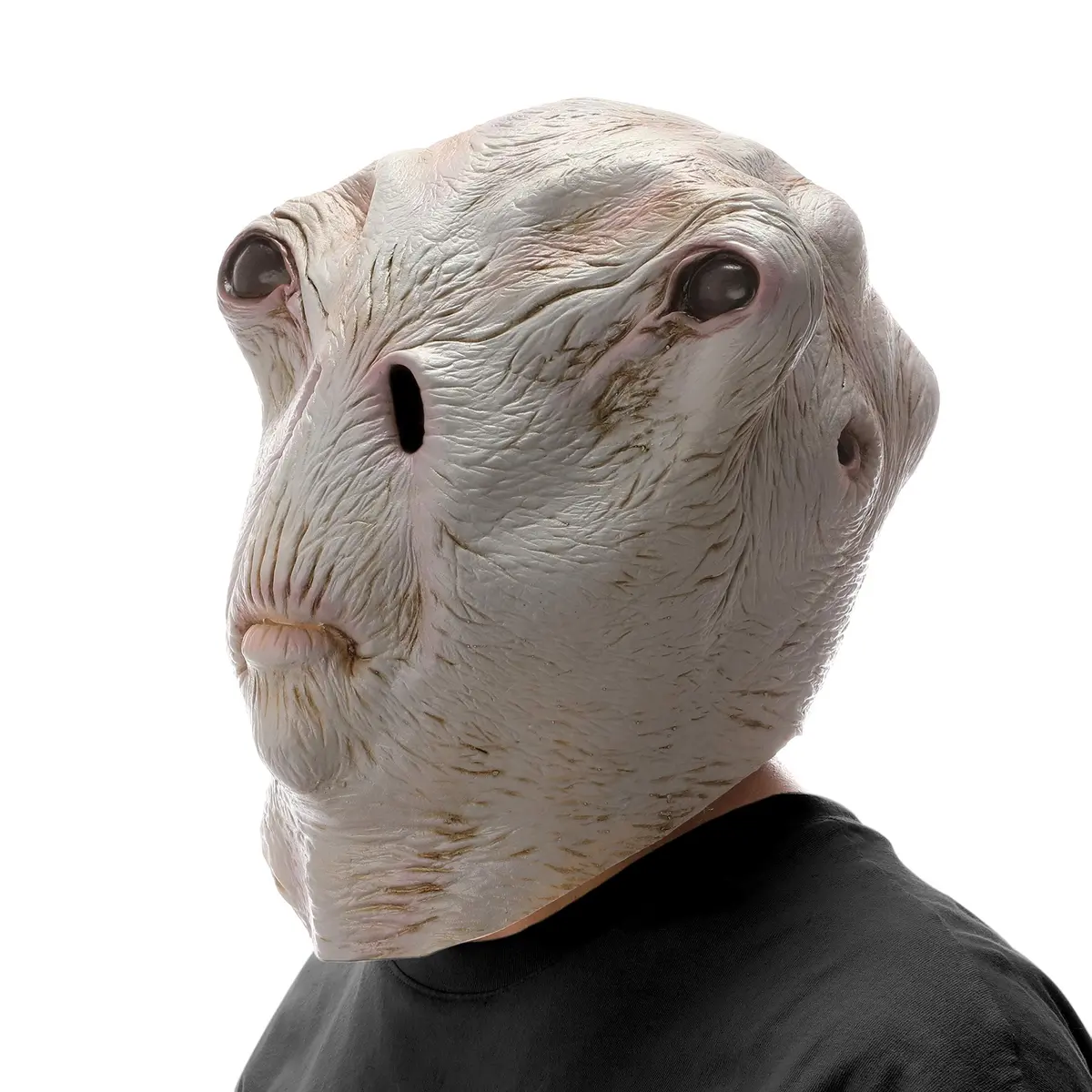 AQKILO Alien Mask Full Head Costume for Halloween & Sci-Fi Events | Adult Unisex Gray Latex Mask - view 4