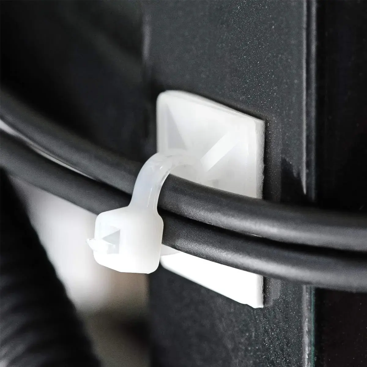 XHF White 200-Piece Cable Tie Mounts with 8" Ties & Screws | Strong Adhesive for Cable Management - view 4