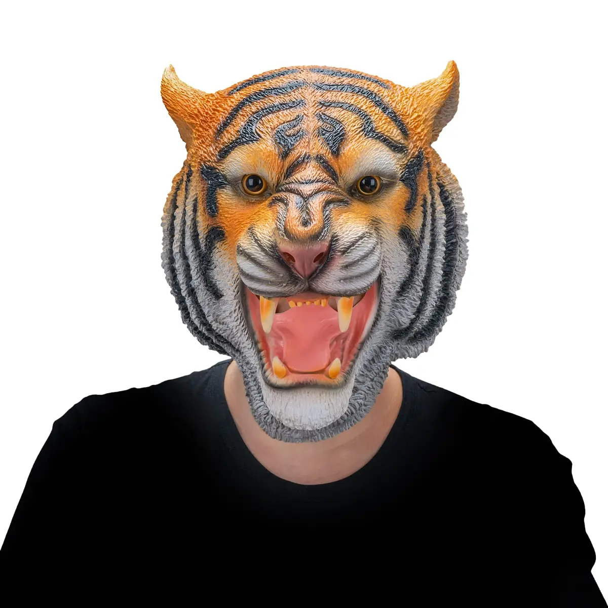 AQKILO Tiger Mask Full Head Animal Costume for Halloween | Playful Tiger Character for Parties & Stage - main product image