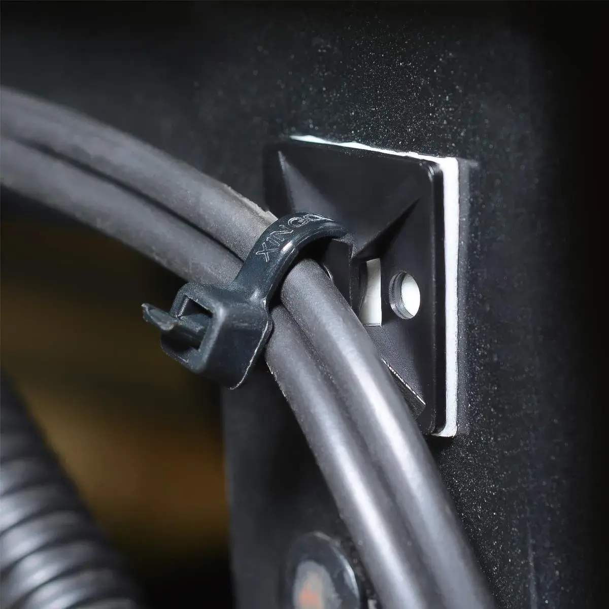 XHF Black 200pcs Cable Tie Mounts with 8" Ties & Screws | Strong Adhesive for Cable Management - view 3