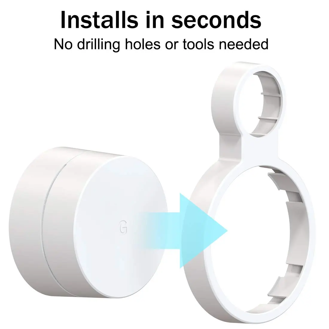 Pefecon 3 Pack Outlet Wall Mount for Google Wifi AC1200 (2020 Round Plug) | Cable Management & Space Saving - view 5