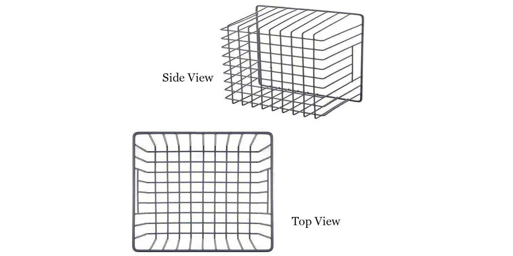 Slideep Metal Storage Baskets 3 Pack | Modern Farmhouse Kitchen Organizer 11in(L) x 10in(W) x 7in(H) - view 5