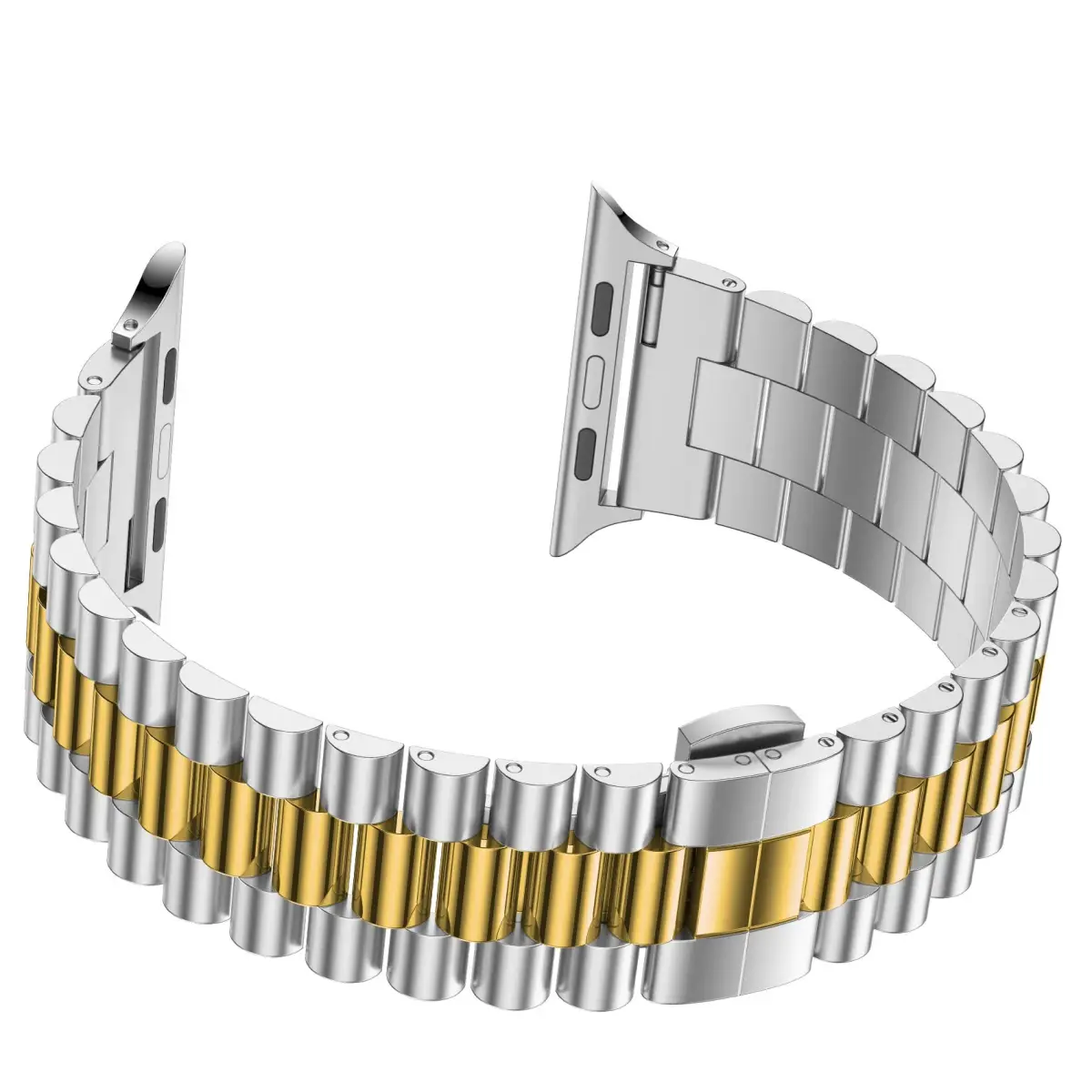 baozai 3Rows-Silver/Gold Stainless Steel Watch Band for Apple Watch 42mm Series 11/10/41mm/40mm/38mm - view 3