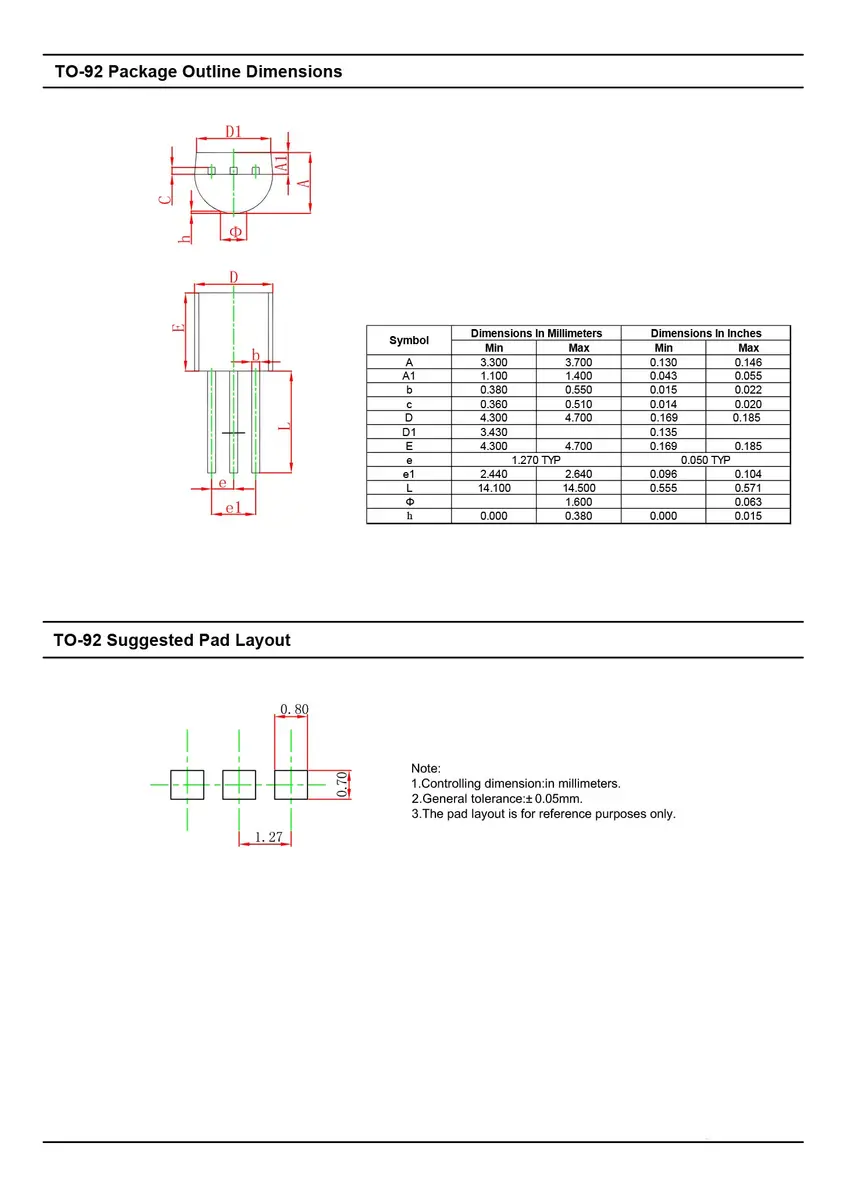 CHANZON PNP Power BJT Bipolar Junction Transistor TO-92 Pack of 100 | High-Performance Power Management - view 5