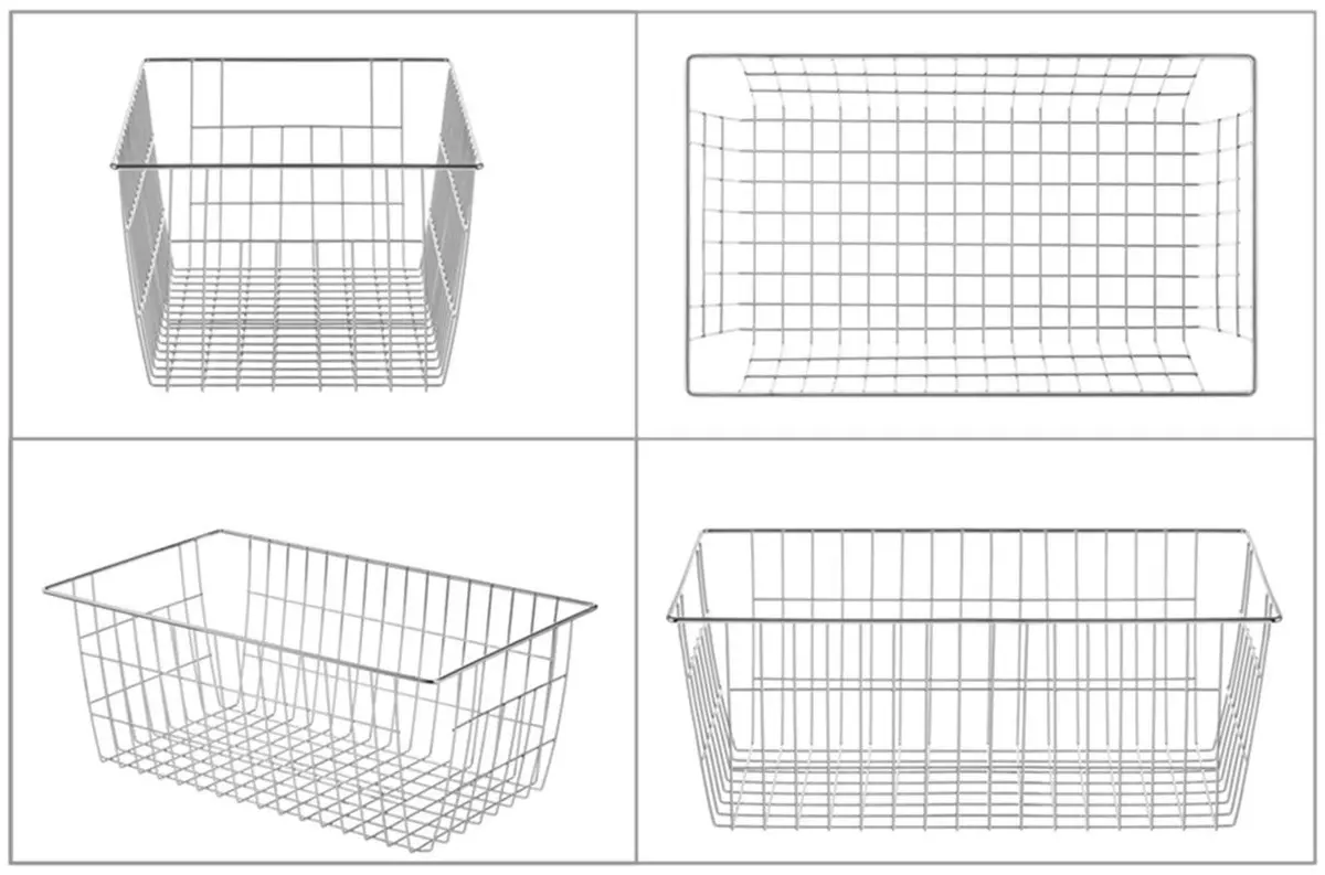 SANNO Large Wire Storage Baskets Set of 3 | Farmhouse Kitchen & Pantry Organizer - view 6