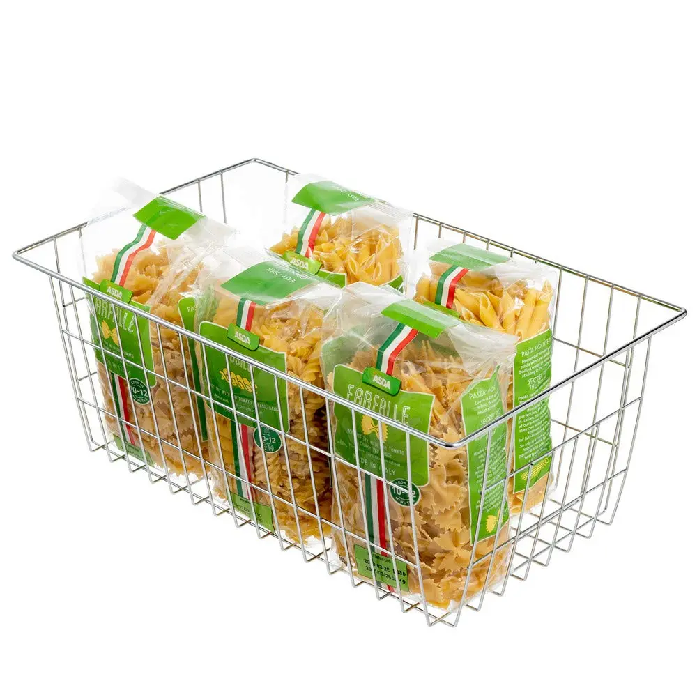 SANNO Large Wire Storage Baskets Set of 3 | Farmhouse Kitchen & Pantry Organizer - view 2