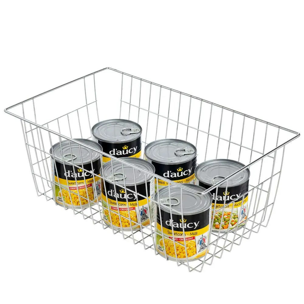 SANNO Large Wire Storage Baskets Set of 3 | Farmhouse Kitchen & Pantry Organizer - view 3