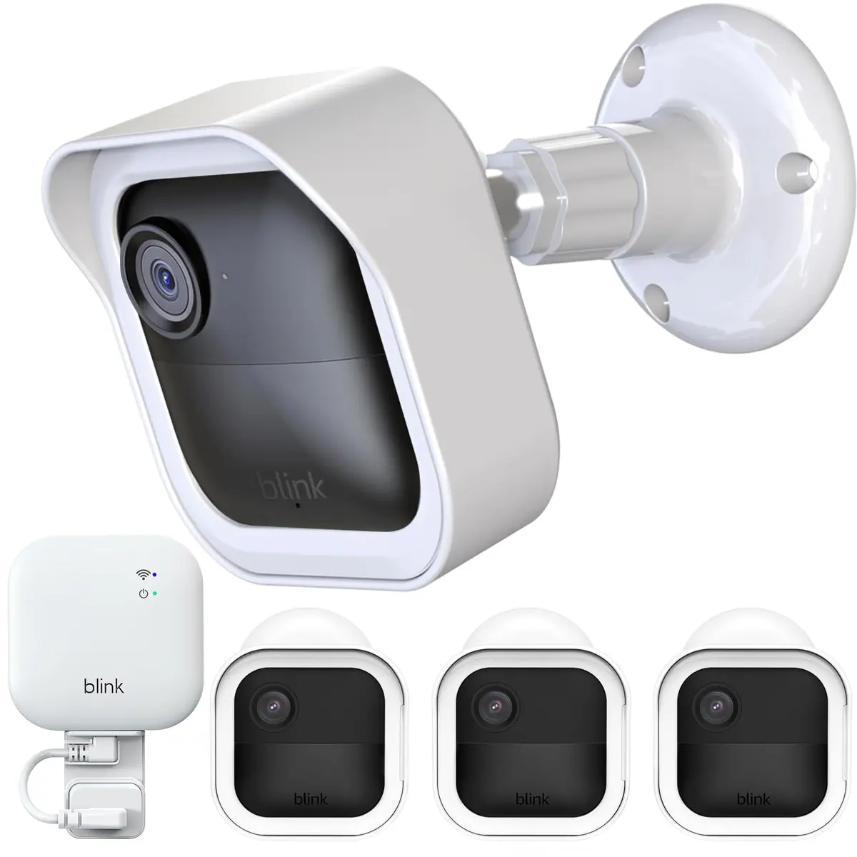 Pefecon 3-Pack Blink Outdoor Camera Housing & Mounts with Sync Module Mount, White | Weatherproof Protective Covers for Blink Outdoor 4/2K+ - main product image