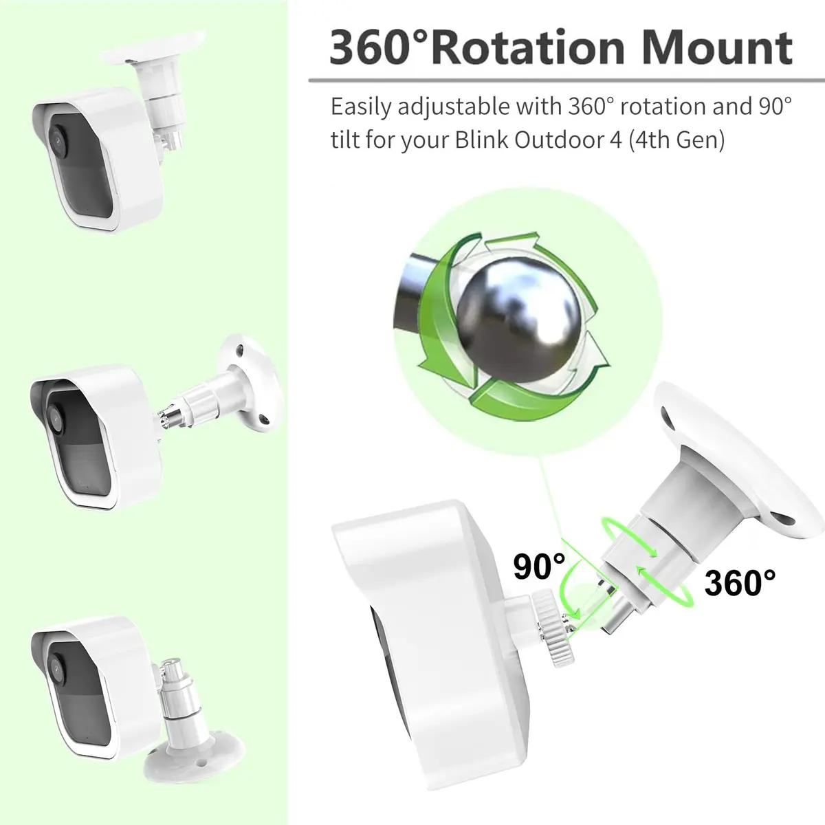 Pefecon 3-Pack Blink Outdoor Camera Housing & Mounts with Sync Module Mount, White | Weatherproof Protective Covers for Blink Outdoor 4/2K+ - view 4
