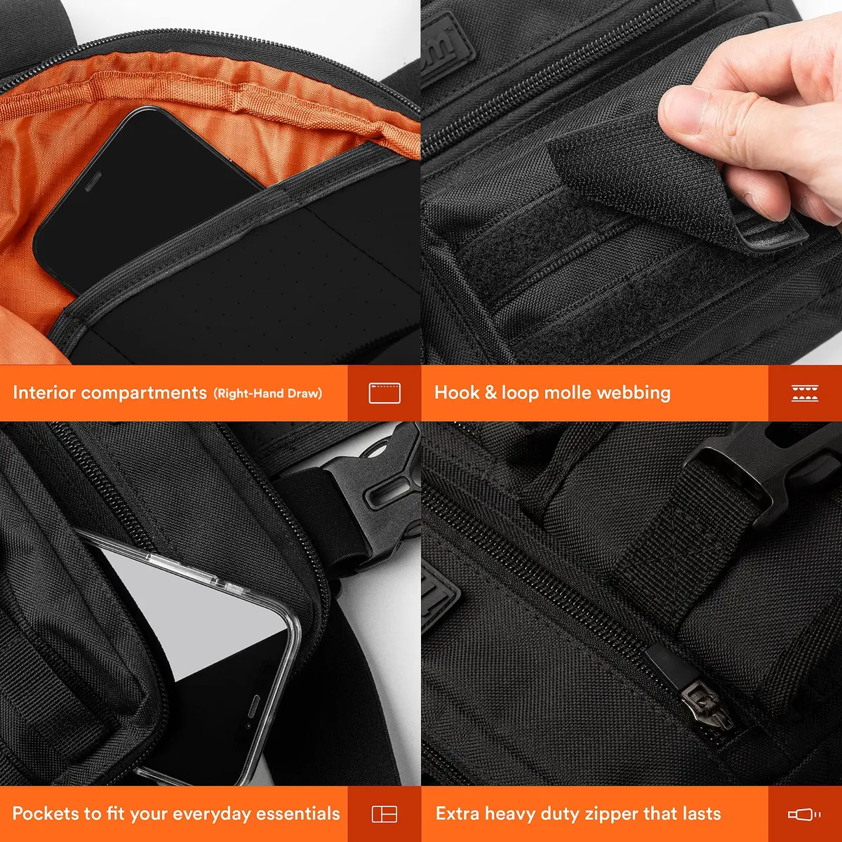 Fitdom Running Chest Pack for Men | Water-Resistant, Adjustable, Multiple Pockets - view 5