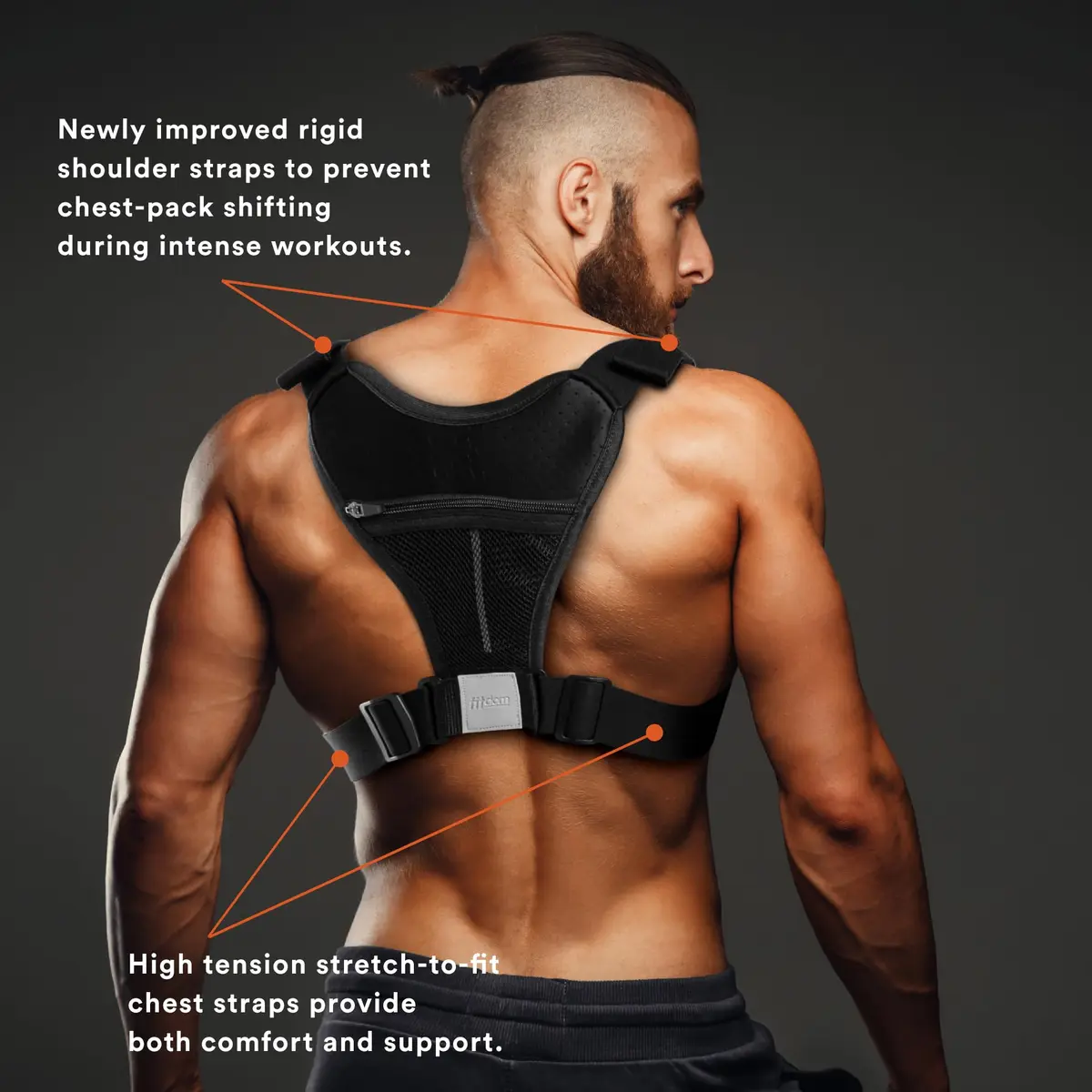 Fitdom Running Chest Pack for Men | Water-Resistant, Adjustable, Multiple Pockets - view 4