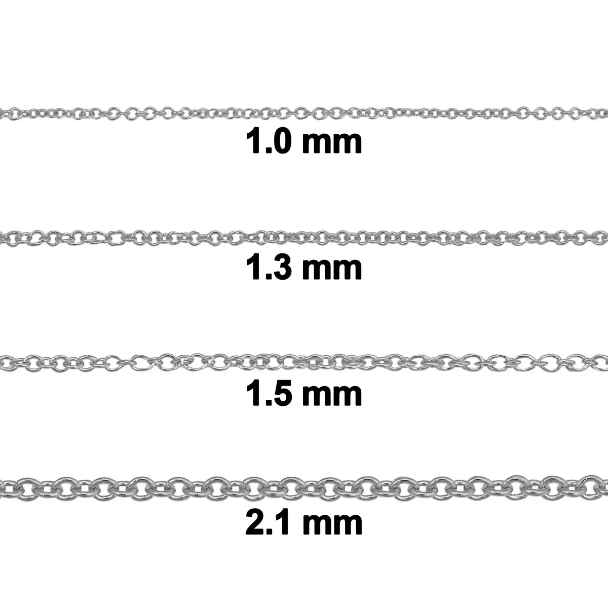 Kooljewelry 14k White Gold Filled Cable Chain Pendant Necklace 14 inch (35.56 cm) | Everyday Elegance - view 2