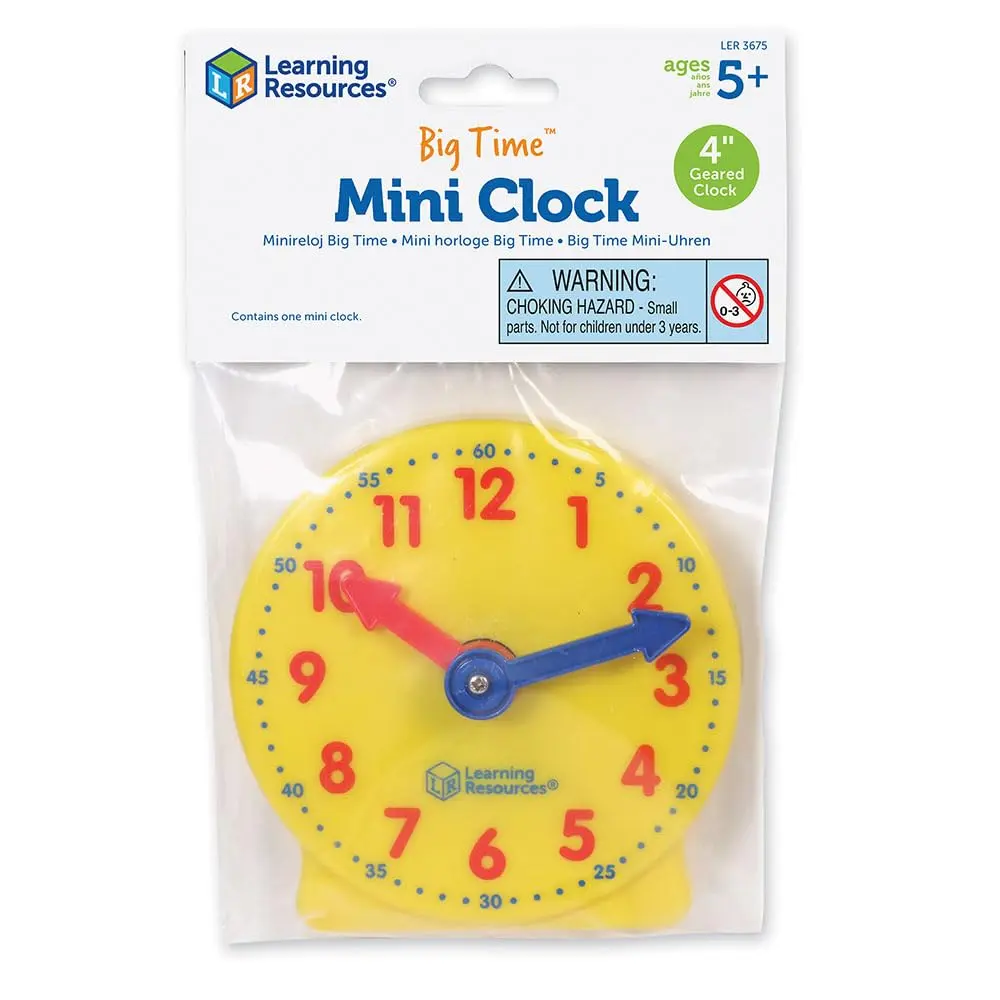 Learning Resources Big Time Mini Clock 10cm (4") | Educational Teaching Clock with Hidden Gears - view 5