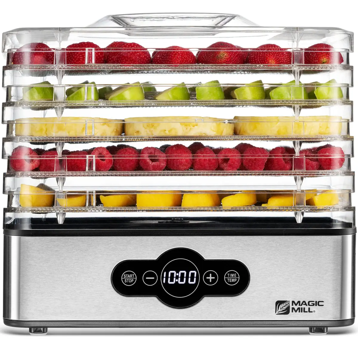 Magic Mill Food Dehydrator Machine | 5 Stackable Stainless Steel Trays, 48H Digital Timer & Temperature Control Up to 167°F - main product image