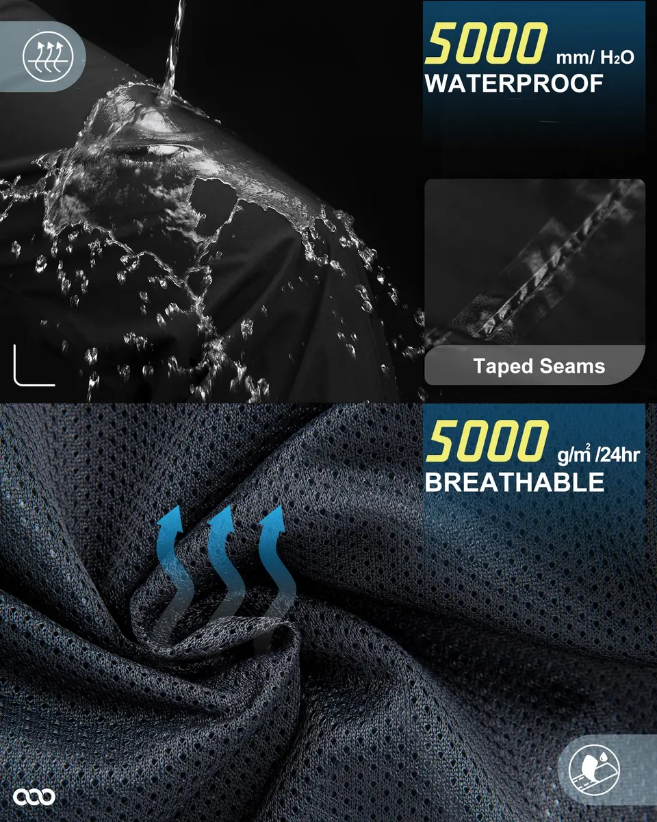 33,000ft Men's Rain Pants Waterproof Windproof Breathable Mesh Lining 36W x 30L | Outdoor Rain Gear - view 3