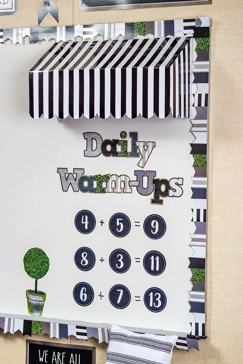 Teacher Created Resources Black & White Stripes Awning (TCR77505) | Classroom Decor with 3D Glamour (70-120 chars) - view 2