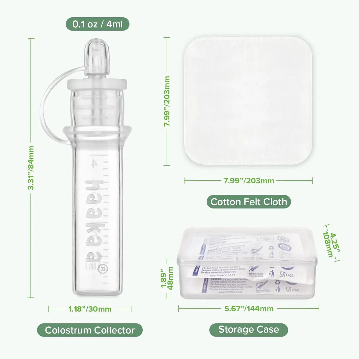 haakaa Colostrum Collector with Storage Case | 6 Pack, 4ml Silicone Breastfeeding Tool - view 8