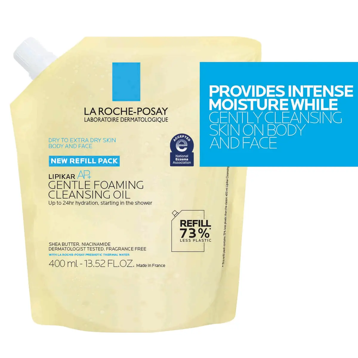 La Roche-Posay Lipikar AP+ Gentle Foaming Cleansing Oil, Refill, 13.52oz | Hydrates & Soothes Sensitive Skin - view 6