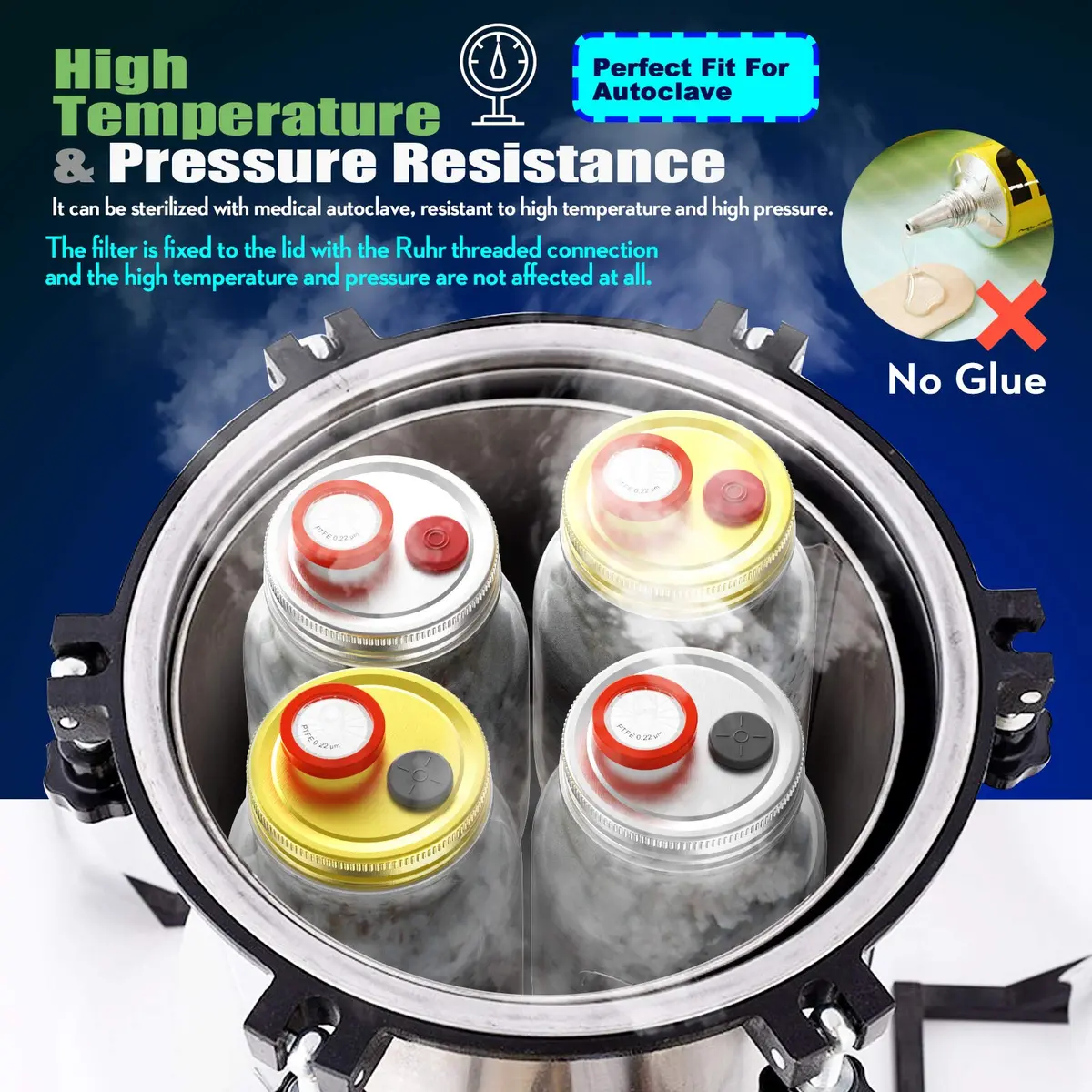 Biomed Solutions Regular Mouth Mushroom Liquid Culture Lids 70mm (6-Pack) | Autoclavable & Reusable for Mycology - view 7