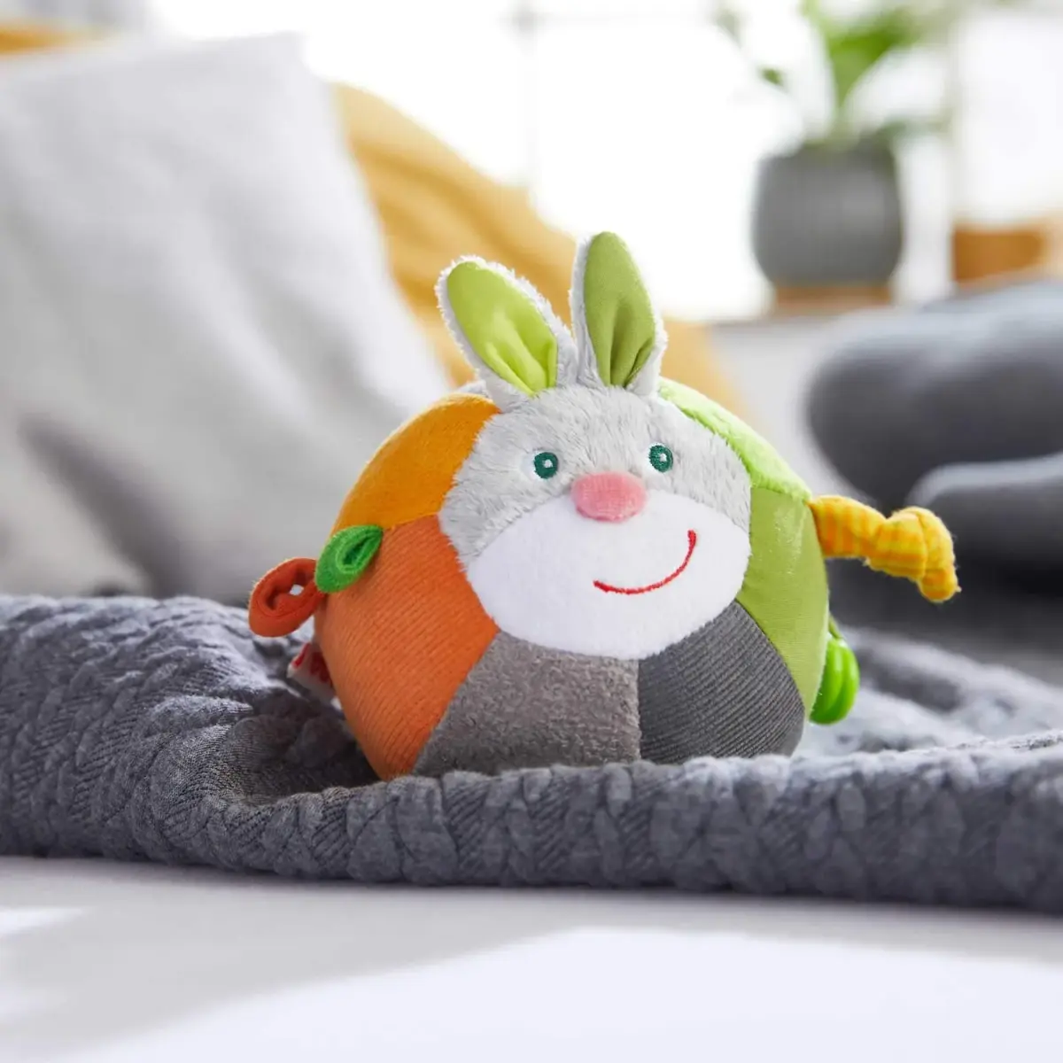 HABA Bunny Baby Ball Toy with Crinkle Ears and Rattle Rings | Sensory Development for 6 Months + - view 7