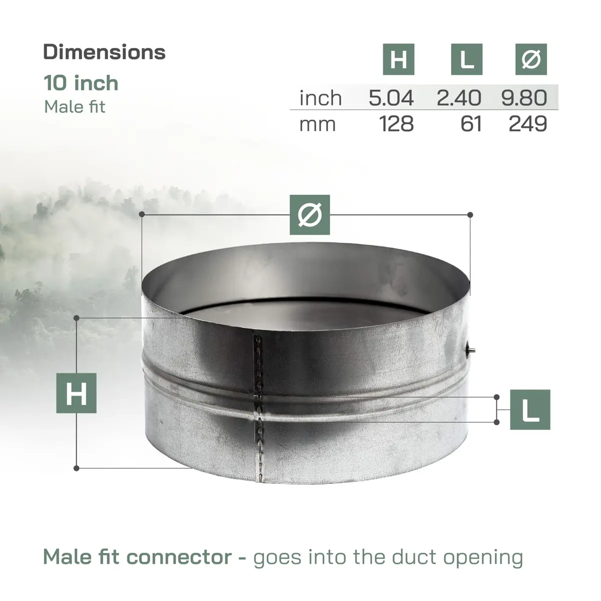 Vent Systems 10" Inch Backdraft Damper Galvanized Steel | One-Way Airflow Blocker for HVAC - view 2