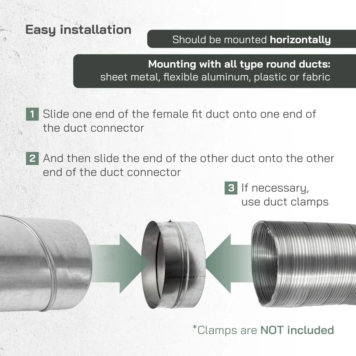 Vent Systems 10" Inch Backdraft Damper Galvanized Steel | One-Way Airflow Blocker for HVAC - view 4