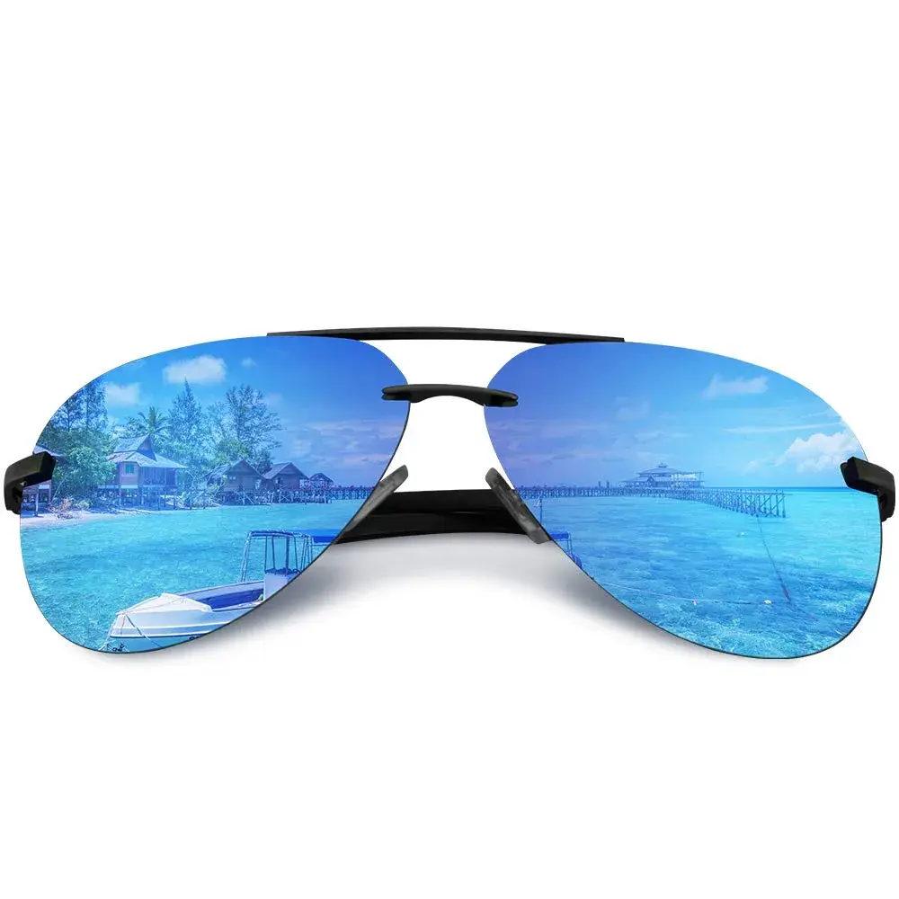 Fishingtours Aviator Sunglasses for Men Women Polarized Mirrored Driving | Classic Metal Frame with UV400 Protection - main product image