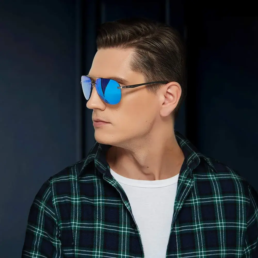 Fishingtours Aviator Sunglasses for Men Women Polarized Mirrored Driving | Classic Metal Frame with UV400 Protection - view 6