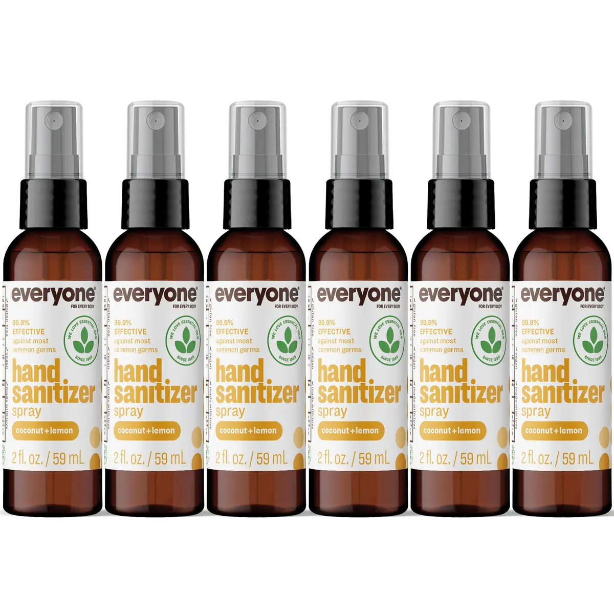 everyone for every body Coconut Lemon Hand Sanitizer Spray 2 oz | Alcohol-Based, Hypoallergenic, Travel Size - main product image