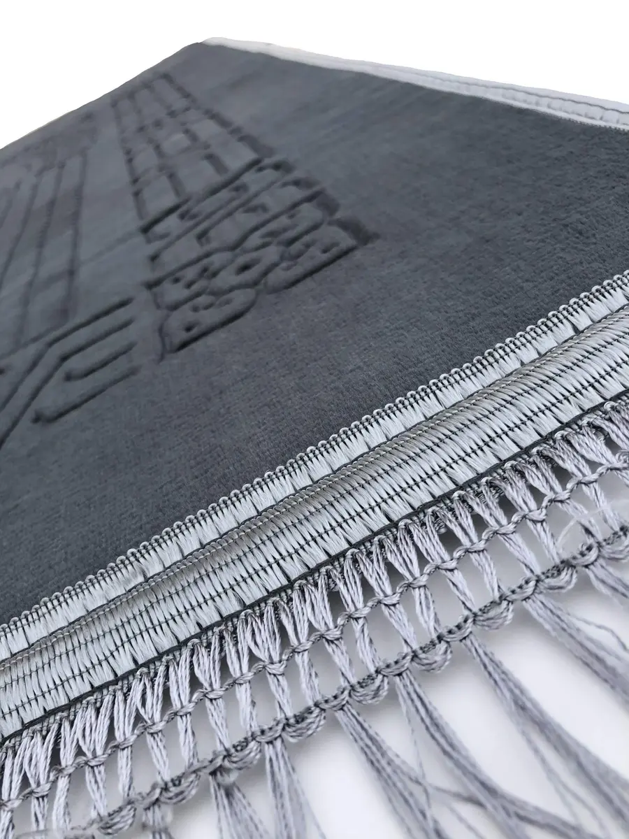 Islamika Prayer Rug Muslim Mat Islamic - Thick Large Grey Padded Sajadah for Kids Men Women with Islam Prayer Beads for Eid Travel Ramadan, Soft Luxury Great for Knees and Forehead - view 2