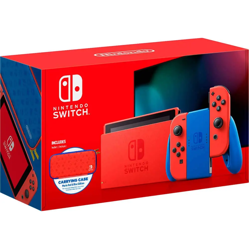 Nintendo Switch Mario Red & Blue Edition Console with Carrying Case | 32GB Storage - main product image