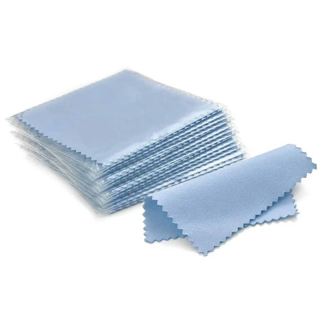 SEVENWELL Blue Jewelry Cleaning Cloths (50pcs, 8cm x 8cm) | Polishes Silver, Gold, Platinum - main product image