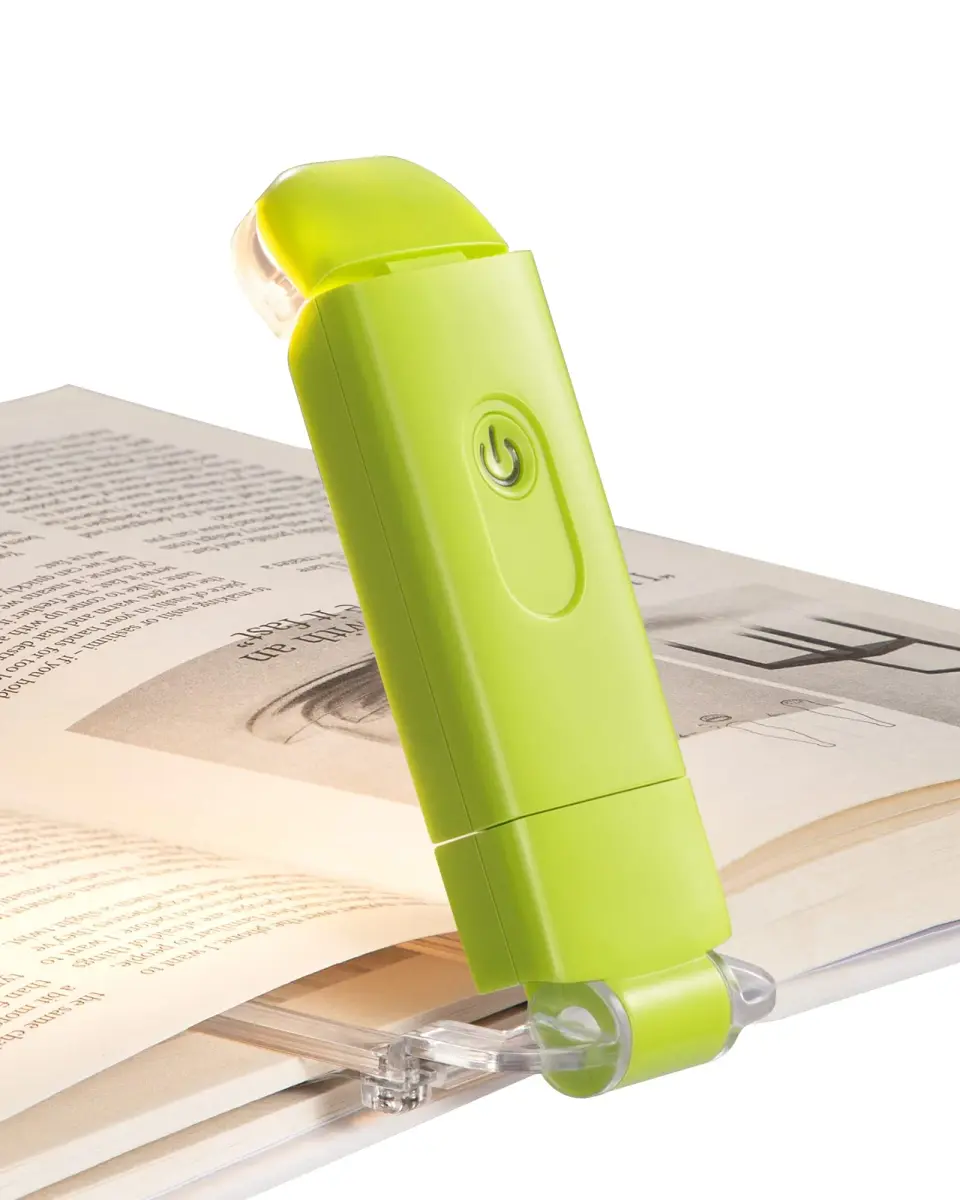 DEWENWILS Green Clip-On Book Reading Light with USB Rechargeable Battery - main product image