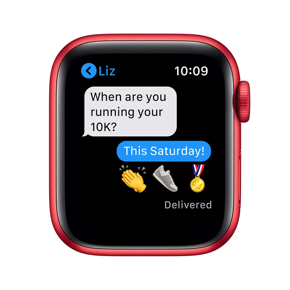 Apple Watch Series 6 GPS 40mm Red Aluminum Case with Red Sport Band | Always-On Retina Display - view 5